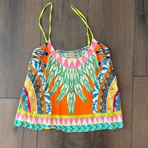 Flying Tomato Orange and Green Patterned Camisole
